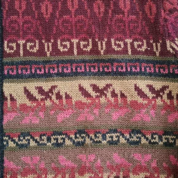 Vintage Alia petites womens wool blend cardigan with. Aztec southwestern Size L - Picture 3 of 5